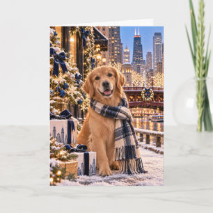 Golden Retriever Chicago Christmas Card