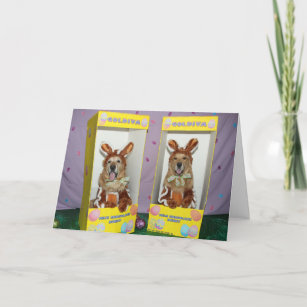Golden Retriever Chocolate Bunnies Holiday Card