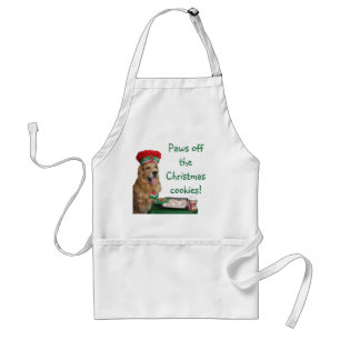 Golden Retriever Christmas Baker Adult Apron