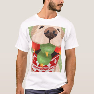 Golden Retriever Christmas Balls Mouth Hilarious T-Shirt