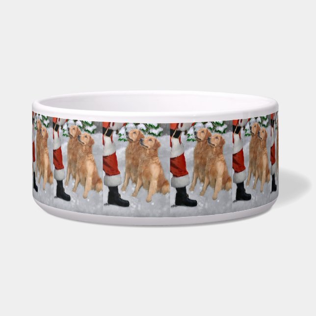 Golden Retriever Christmas  Bowl (Front)