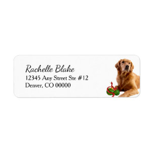 Golden Retriever Christmas Bulbs Return Address Label