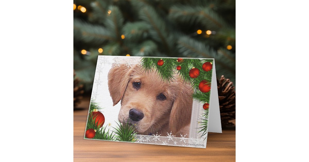Golden Retriever Christmas Card | Zazzle