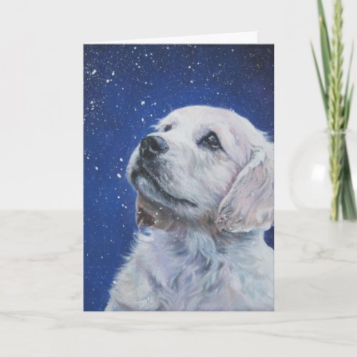 golden retriever Christmas card