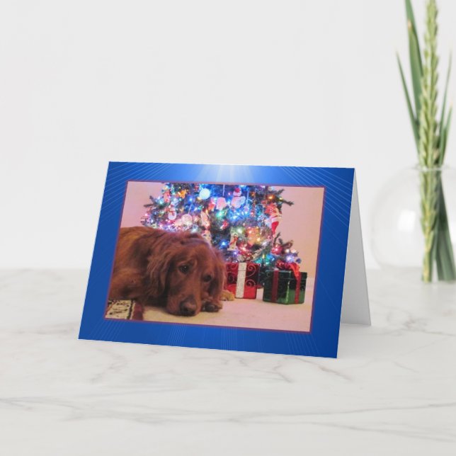 Golden Retriever Christmas Card, Customizable Holiday Card (Front)
