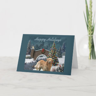 Golden Retriever  Christmas Card Evening11