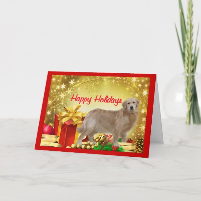 Golden Retriever Christmas Card Gift (Front)