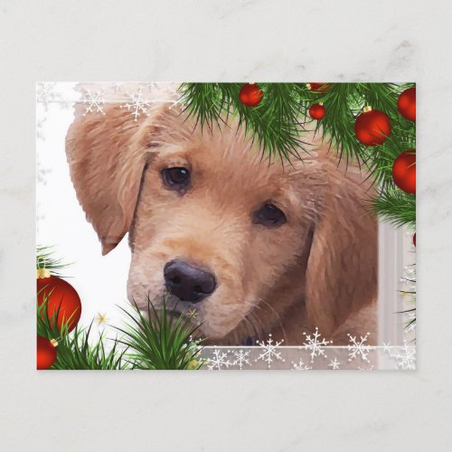Golden Retriever Christmas Card _ Puppy Cute Dog