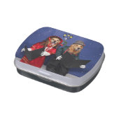 Golden Retriever Christmas Carolers Jelly Belly Candy Tin (Side)