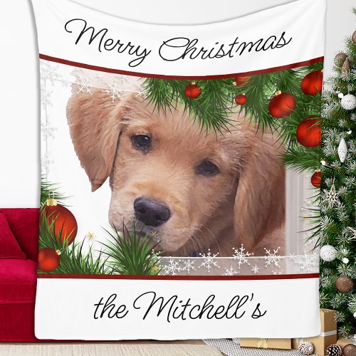 Golden Retriever Christmas _ Cute Dog Puppy Fleece Blanket