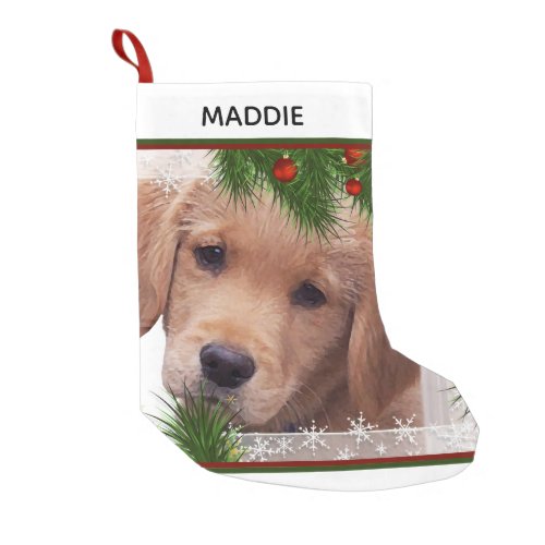 Golden Retriever Christmas _ Cute Dog Puppy Small Christmas Stocking