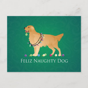 Golden Retriever Christmas Design Holiday Postcard