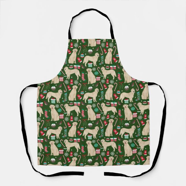 Golden Retriever Christmas Dog Apron (Front)