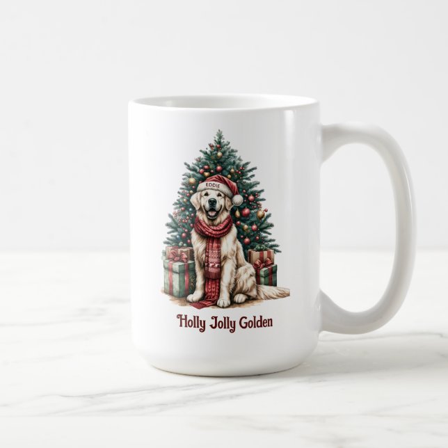 Golden Retriever Christmas Dog Lover Gift Coffee  Mug (Right)
