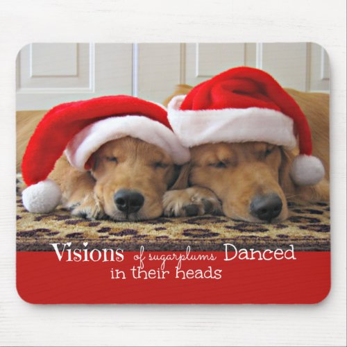 Golden Retriever Christmas Dreams Mouse Pad