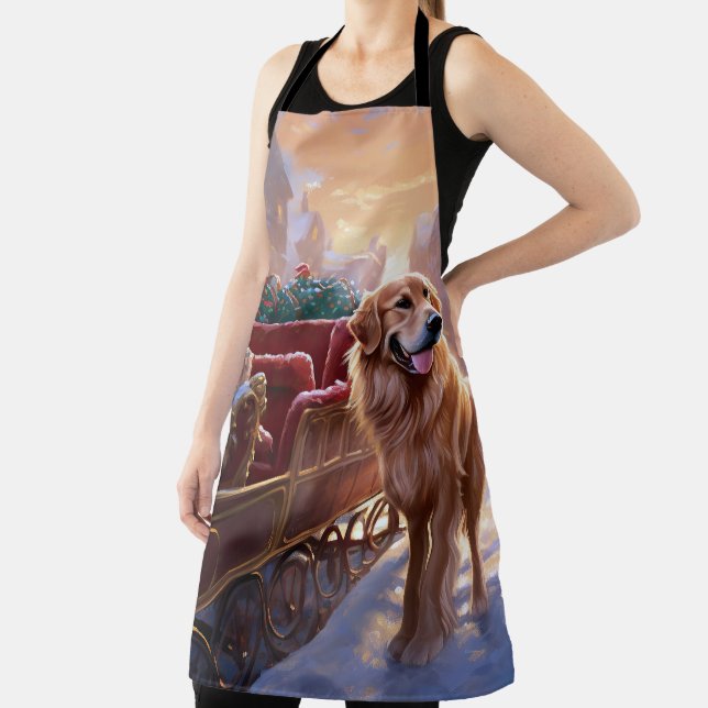 Golden Retriever Christmas Festive Season  Apron (Insitu)