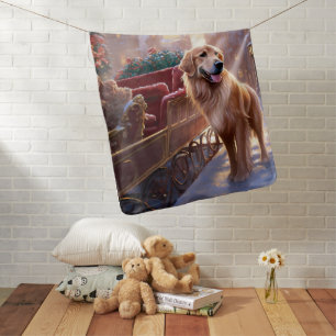 Golden Retriever Christmas Festive Season  Baby Blanket