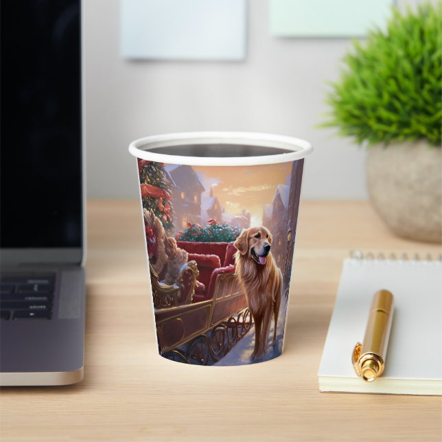 Golden Retriever Christmas Festive Season  Paper Cups (Insitu)