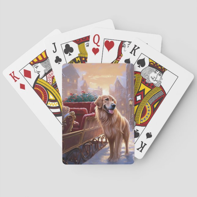 Golden Retriever Christmas Festive Season  Poker Cards (Back)