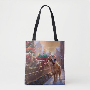 Golden Retriever Christmas Festive Season Tote Bag