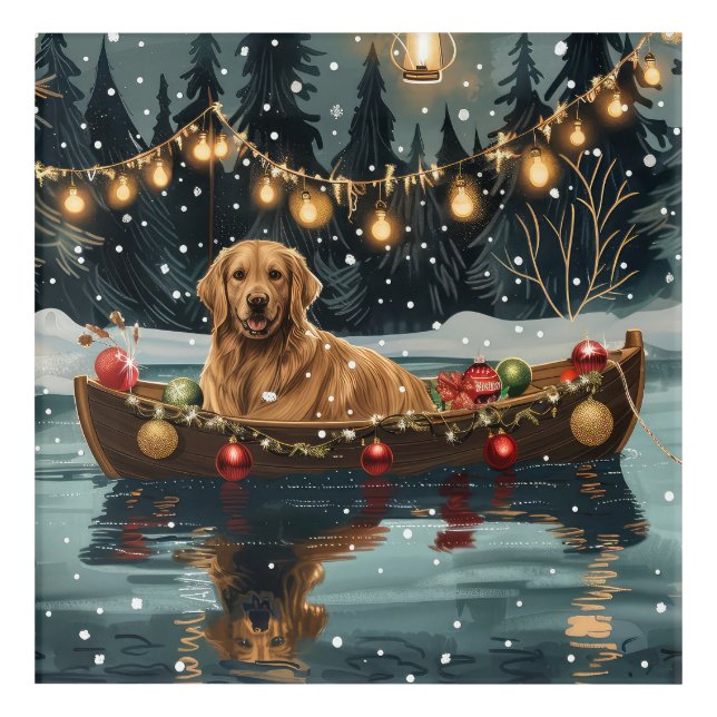 Golden Retriever Christmas Festive Voyage  Acrylic Print (Front)