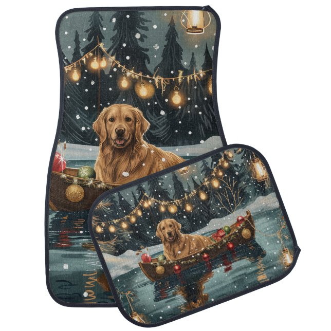 Golden Retriever Christmas Festive Voyage  Car Floor Mat (Set)