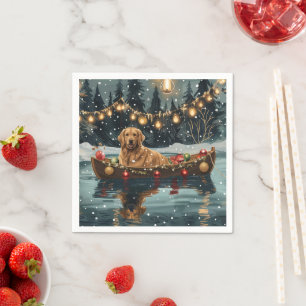 Golden Retriever Christmas Festive Voyage Napkins