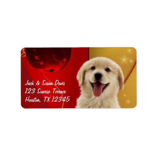 Golden Retriever Christmas Gift or Address Labels