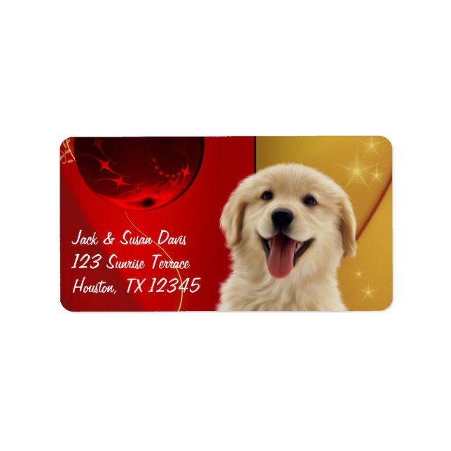 Golden Retriever Christmas Gift or Address Labels (Front)