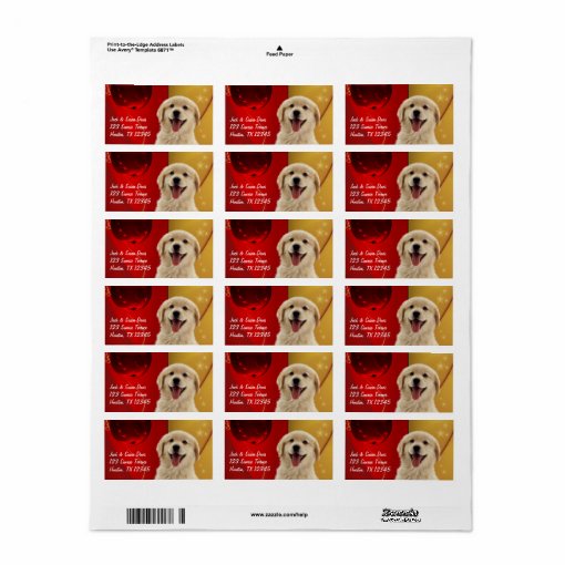 Golden Retriever Christmas Gift or Address Labels | Zazzle