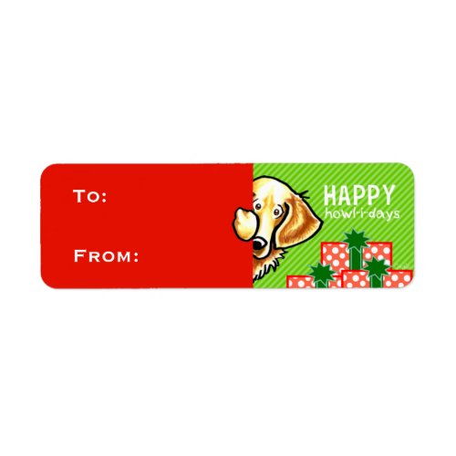 Golden Retriever Christmas Gift Tags Red Green