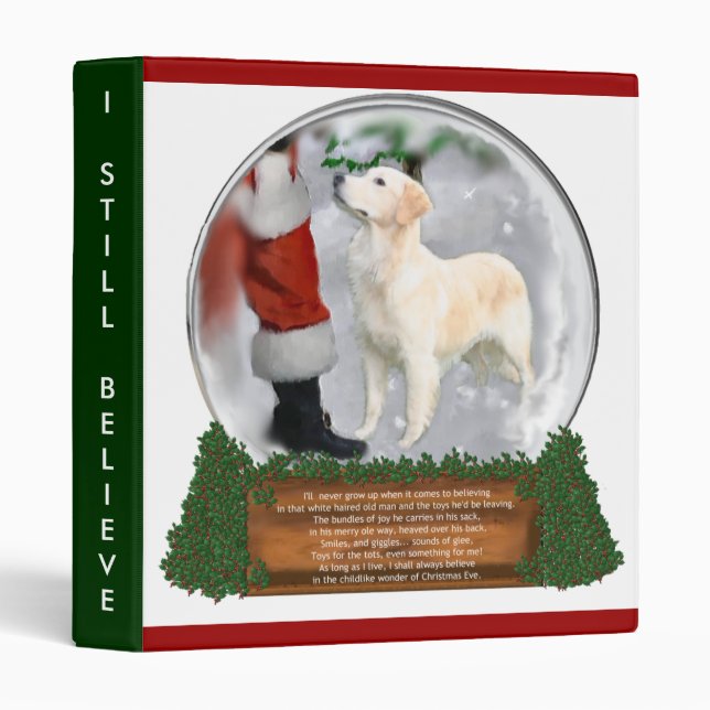Golden Retriever Christmas Gifts 3 Ring Binder (Front/Spine)