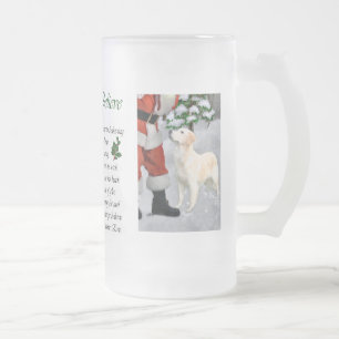 Golden Retriever Christmas Gifts Frosted Glass Beer Mug