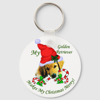 Golden Retriever Christmas Gifts Keychain