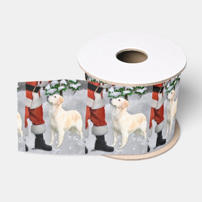 Golden Retriever Christmas Grosgrain Ribbon (Spool)