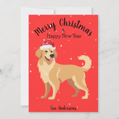 Golden Retriever Christmas Holiday Card