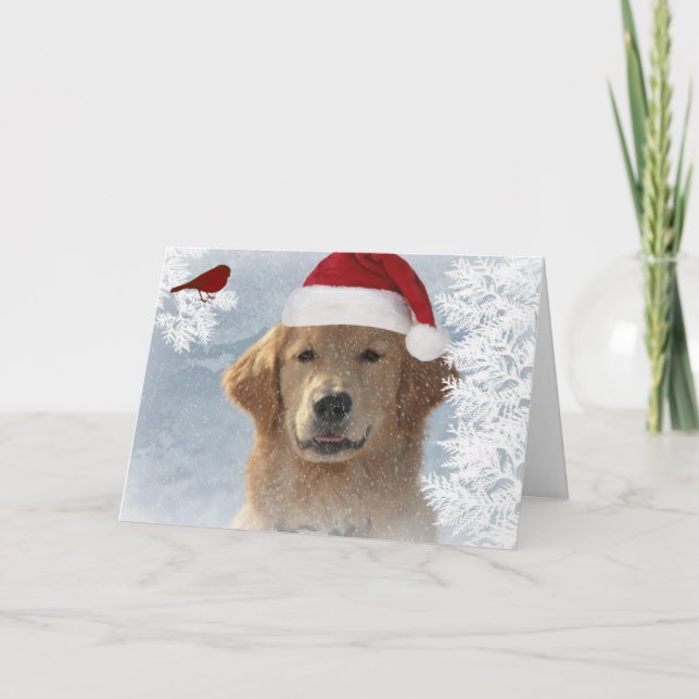 Golden Retriever Christmas humor Holiday Card (Front)