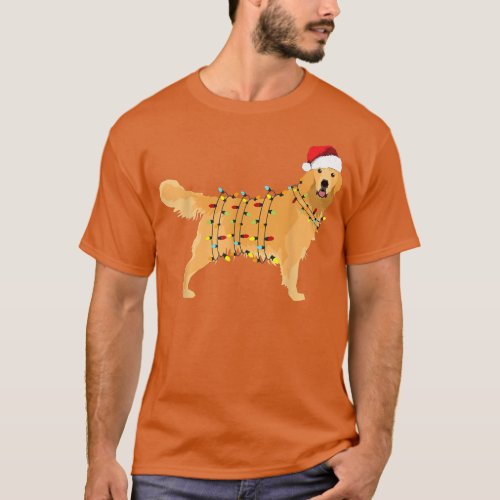 Golden Retriever Christmas Light Merry Xmas Dog Lo T_Shirt