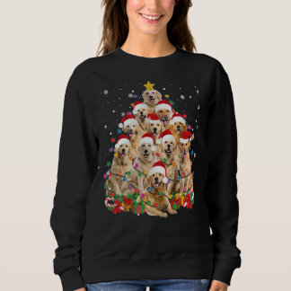 Golden Retriever Christmas Lights Tree Sweatshirt