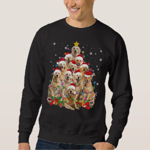 Golden Retriever Christmas Lights Tree Sweatshirt