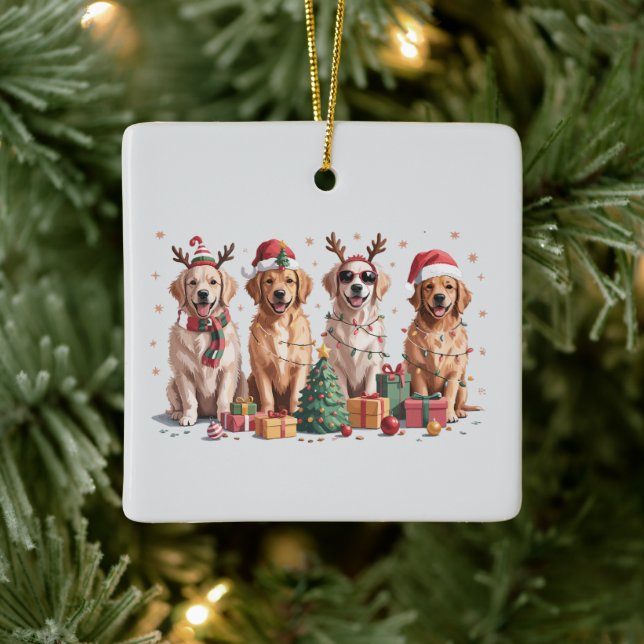 Golden Retriever Christmas Lover Dog Mom Xmas Ceramic Ornament (Tree)