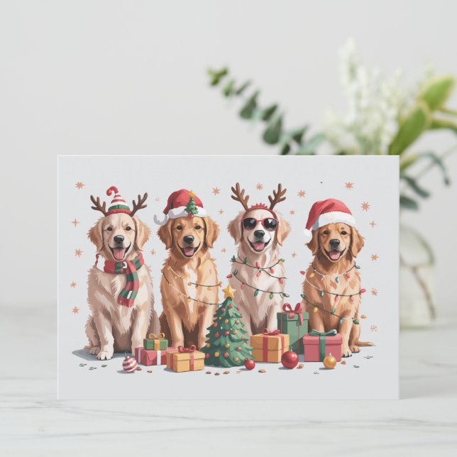 Golden Retriever Christmas Lover Dog Mom Xmas Holiday Card (Standing Front)