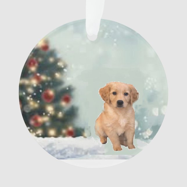 Golden Retriever Christmas Ornament (Front)