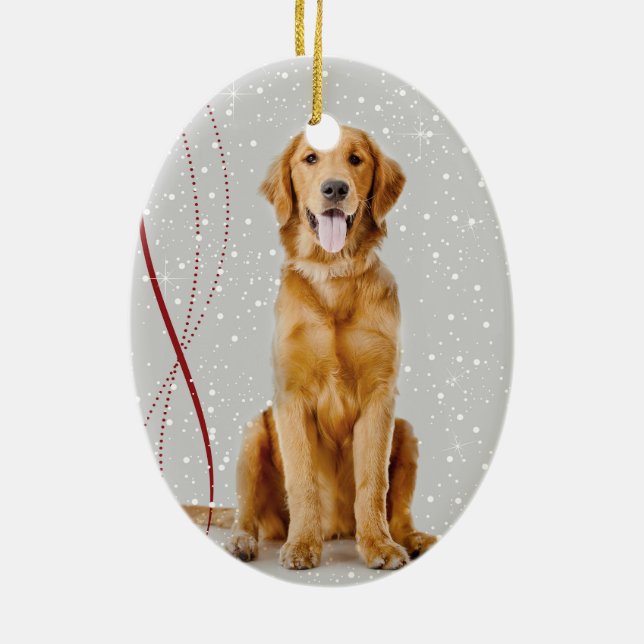 Golden Retriever Christmas Ornament (Back)