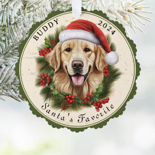 Golden Retriever Christmas Paper Ornament Card