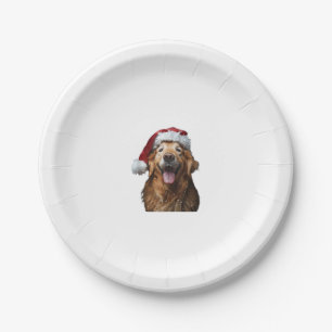 Golden Retriever Christmas Paper Plates