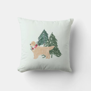 Golden Retriever Christmas Pillow