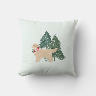 Golden Retriever Christmas Pillow