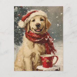 Golden Retriever Christmas Postcard