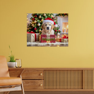 Golden Retriever Christmas Poster